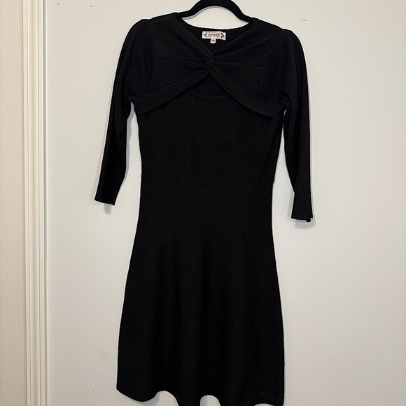 Nanette Lepore Dresses & Skirts - Nanette Lepore Black Knit Fit & Flare Dress | Twist Front | Size Small